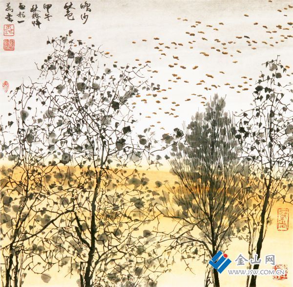 鸣沙秋色  44&times;46cm 2014年