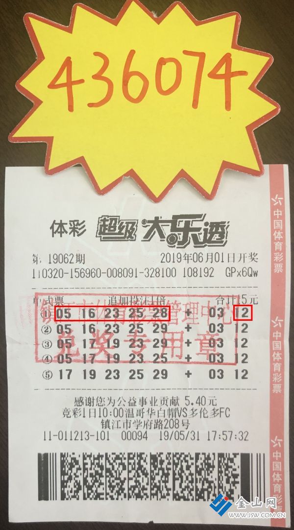 堅持自選 鎮江彩友喜中大樂透43萬多(1)