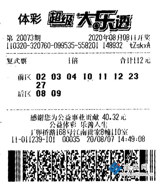 大樂透20073期鎮江979萬