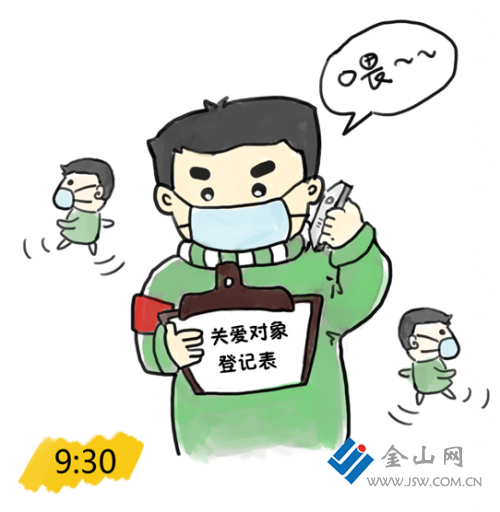 漫画师手绘社区工作人员 向战"疫"一线人员致敬
