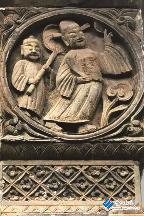 冷家祠堂門樓上精美的磚雕攝影 樵山