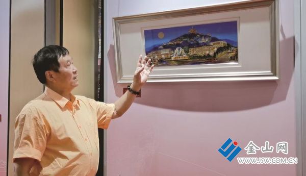 康順偉和銅版彩畫(huà)《盛世西津夜》