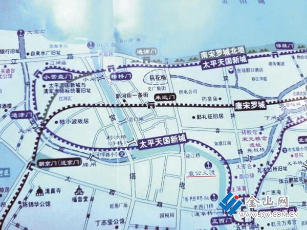 《鎮(zhèn)江歷代城池變遷及歷史文化遺址分布圖》