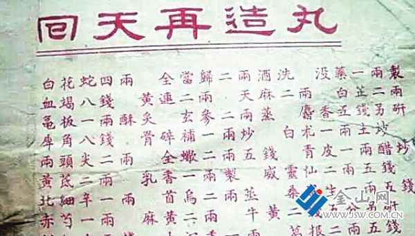 老存仁堂早年的藥品、藥方