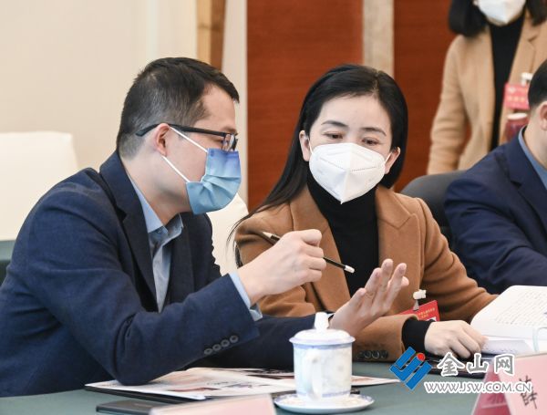 市政协九届二次会议开展分组讨论。  谢道韫 管奇璠 摄