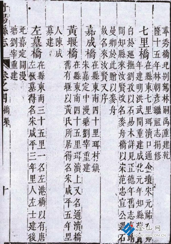 《乾隆丹陽(yáng)縣志》記載的麥舟橋