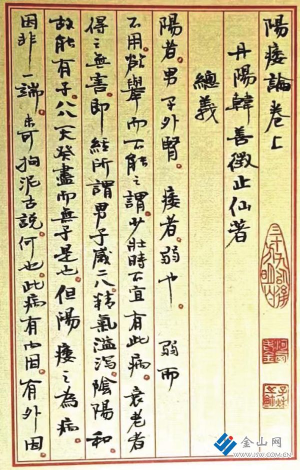 韓善徵撰《陽(yáng)痿論》手抄本