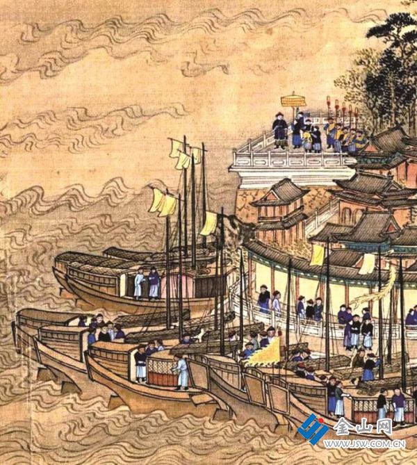 《康熙南巡圖》渡江到金山
