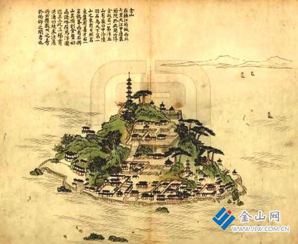 金山在鎮(zhèn)江府西北七里大江中