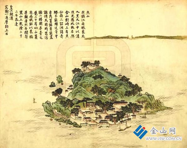 焦山在鎮(zhèn)江府城東北九里江中