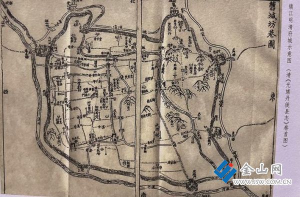 鎮(zhèn)江明清府城示意圖（清《光緒丹徒縣志》卷首圖）