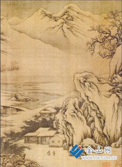 王維《江干雪霽圖卷》