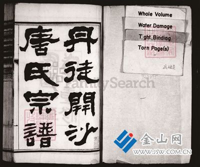 鎮(zhèn)江唐姓家譜書影