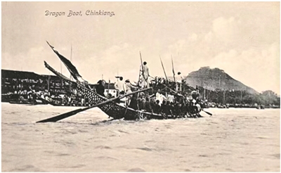 外國人所拍近代鎮(zhèn)江龍舟賽事 圖:任輝 提供